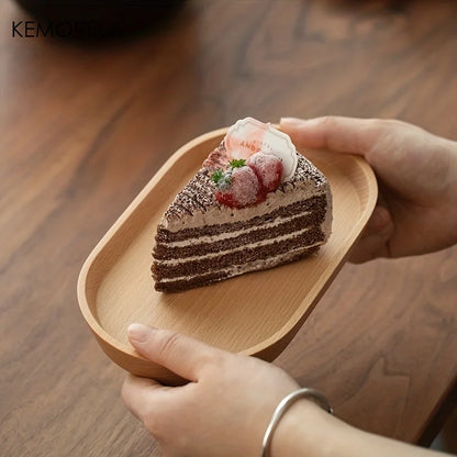 KEMORELA Japanese-style Wooden Tray Dessert Plate