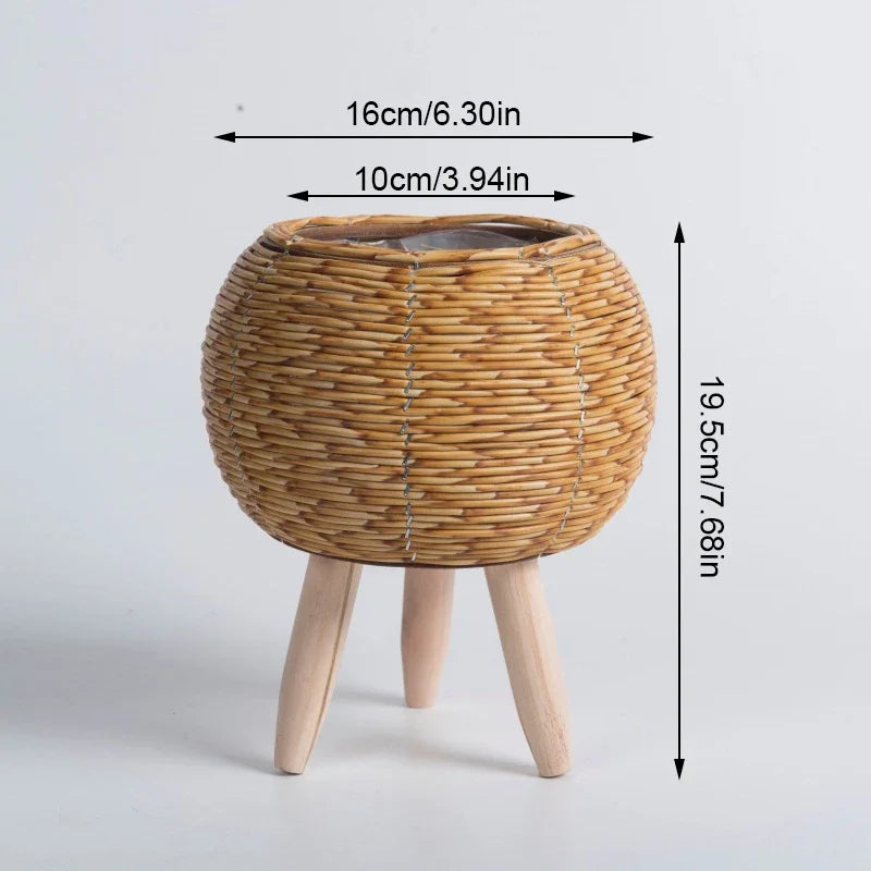 Nordic Imitation Rattan Hand Woven Planters