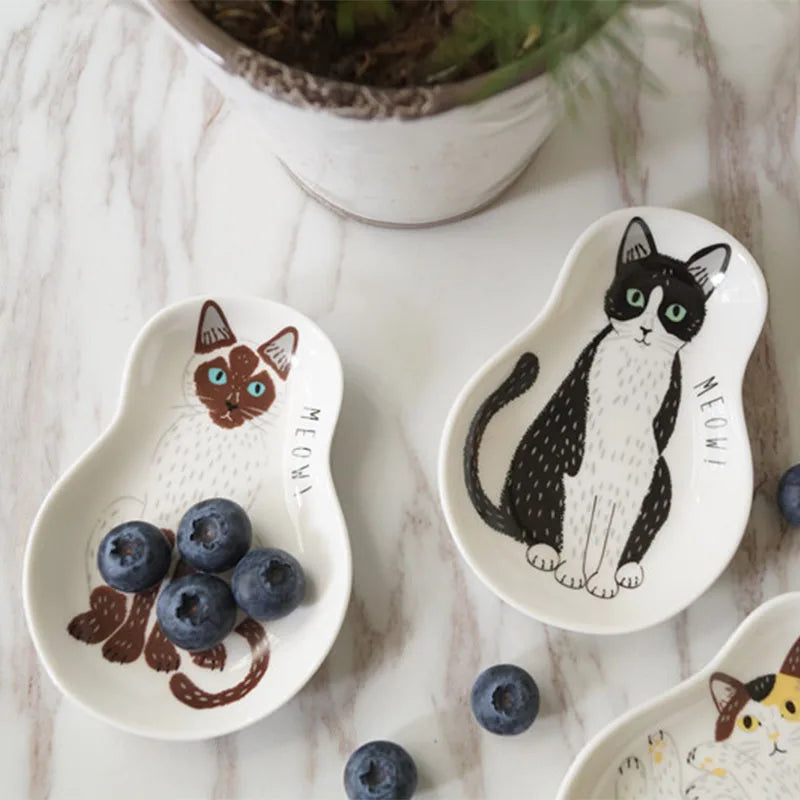 Japanese Cartoon Cat Dipping Sauce Small Dishes