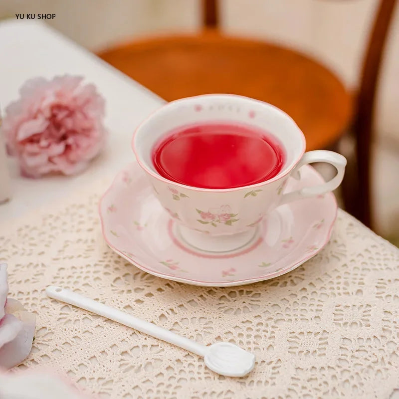 Pink Rose Ceramic Teapot Set