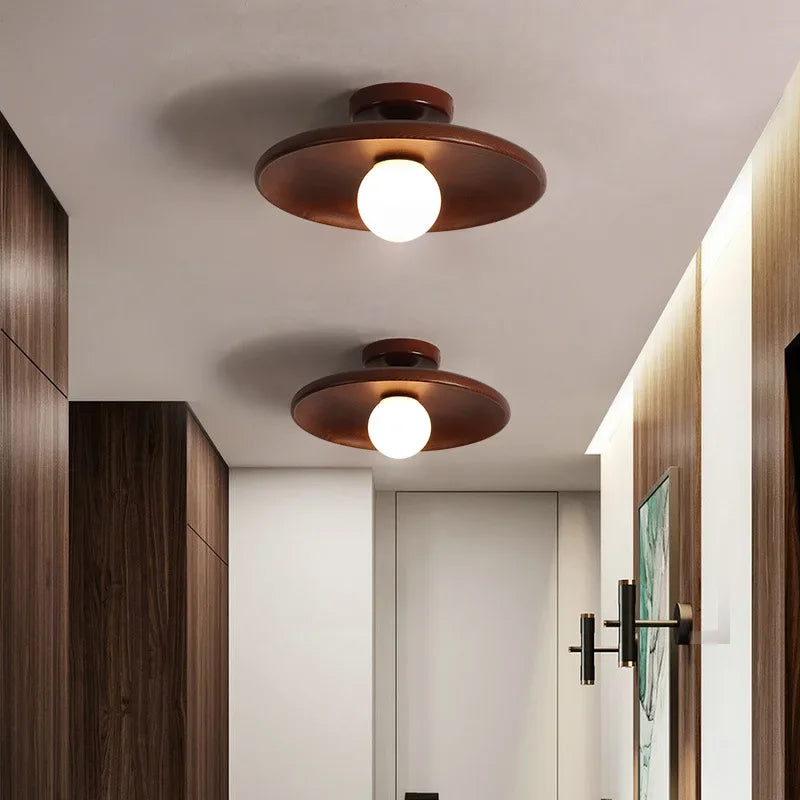 Nordic Ceiling Lamp Wooden Round Ceiling Light