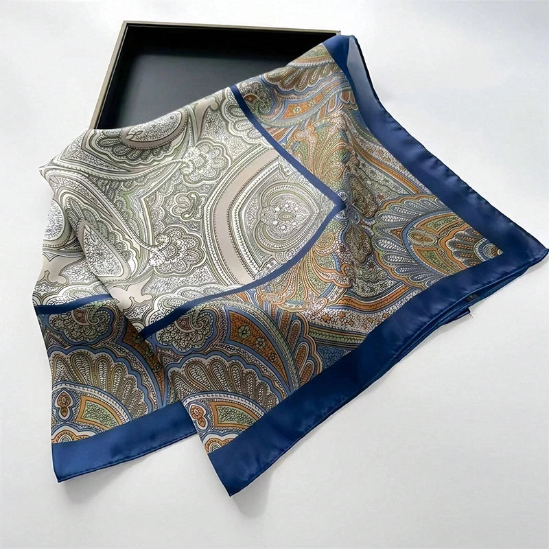 Luxury Flower Silk Square Scarf