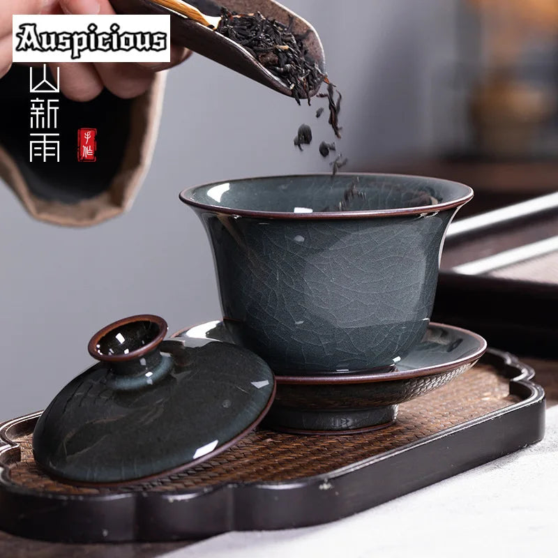 150ml Japanese Style Handmade Iron Body Ceramic Tea Gift