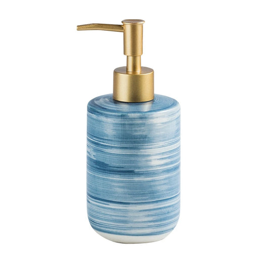 Blue Ceramics Soap Dispenser Bottle Set