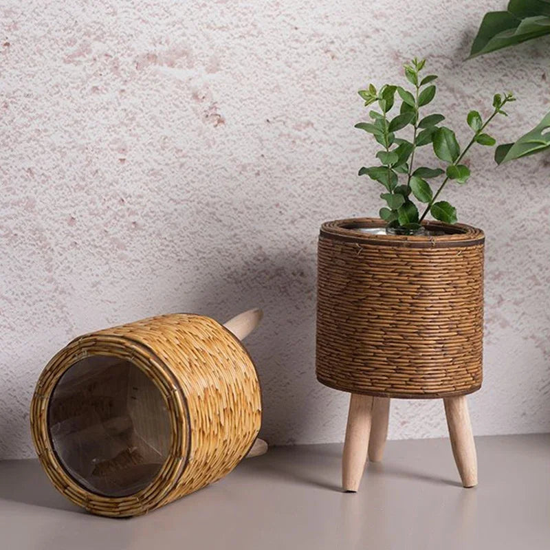 Nordic Imitation Rattan Hand Woven Planters