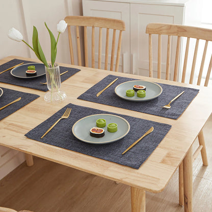 Rectangle Linen Solid Color Dining Table Mat