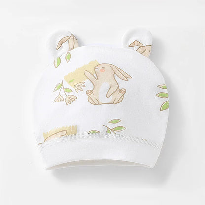 0-3 months Cartoon Bear Boneless Muslin Baby Hat