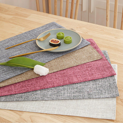 Rectangle Linen Solid Color Dining Table Mat