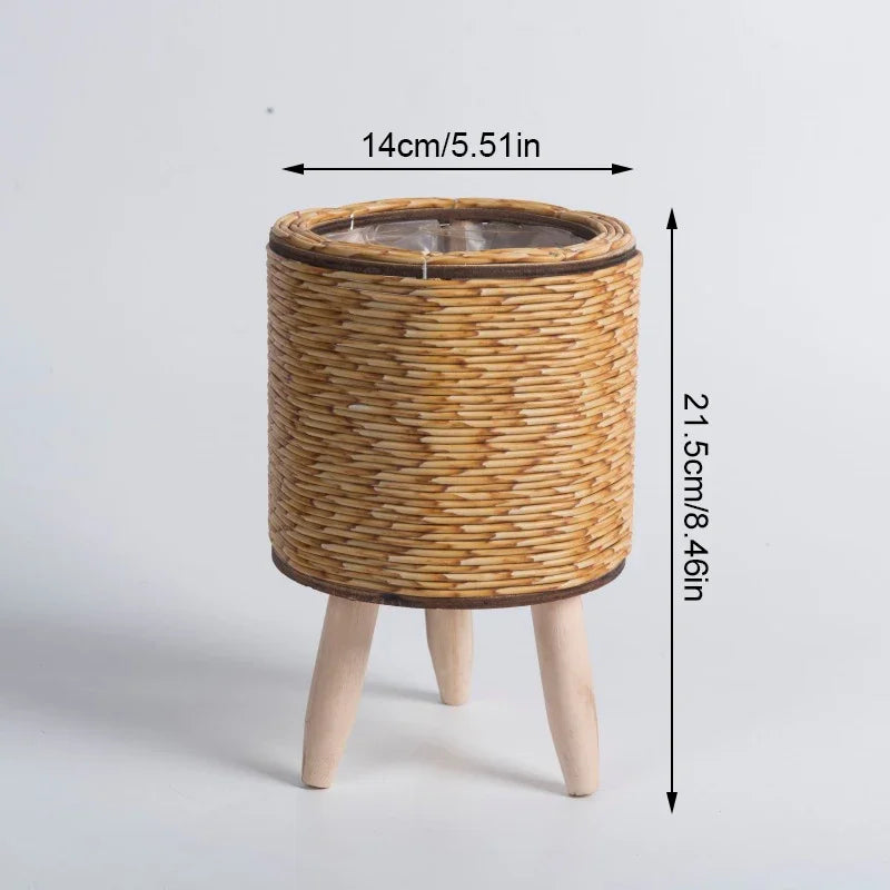 Nordic Imitation Rattan Hand Woven Planters