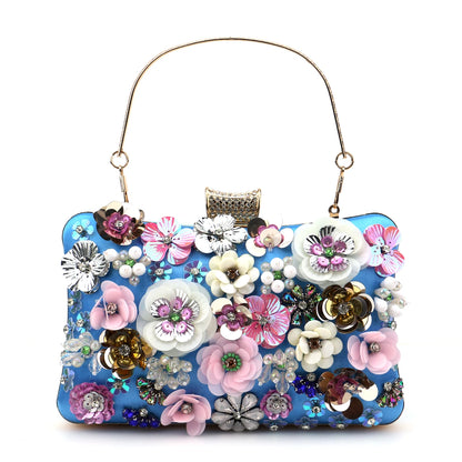 Luxury Flower Diamonds Embroidery Small Clutch