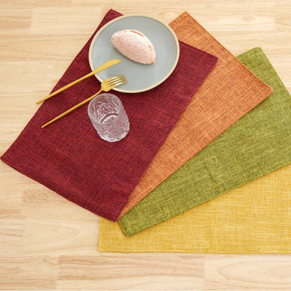 Rectangle Linen Solid Color Dining Table Mat