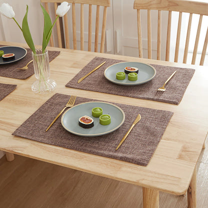 Rectangle Linen Solid Color Dining Table Mat