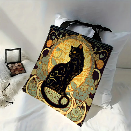 Retro Art Noble Black Cat Tote Bag