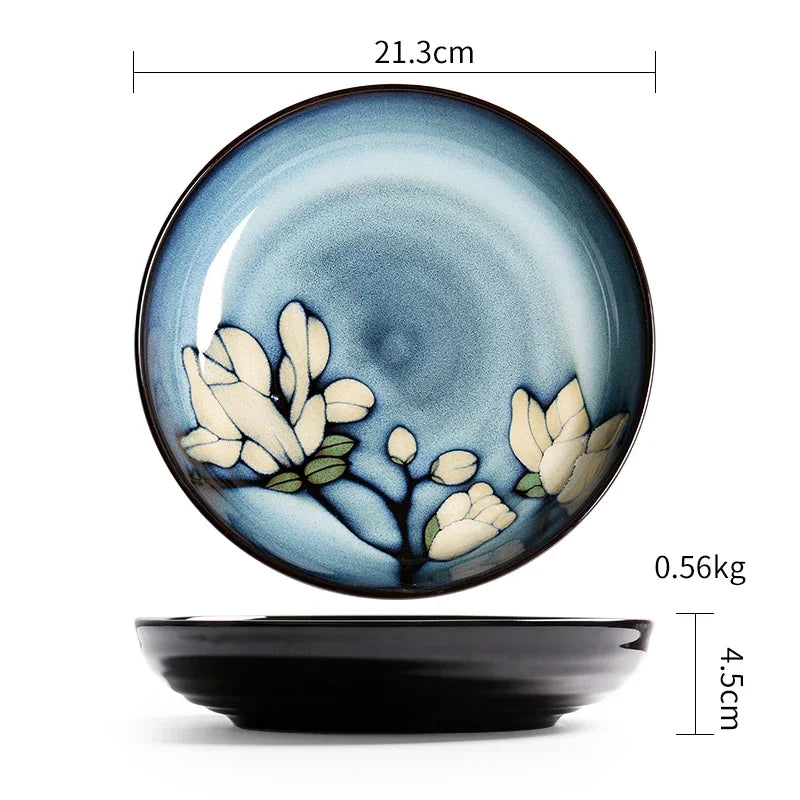 European Style Retro Ceramic Floral Pattern Plates