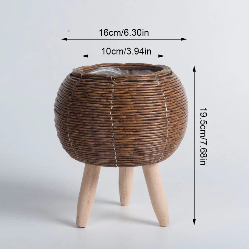 Nordic Imitation Rattan Hand Woven Planters