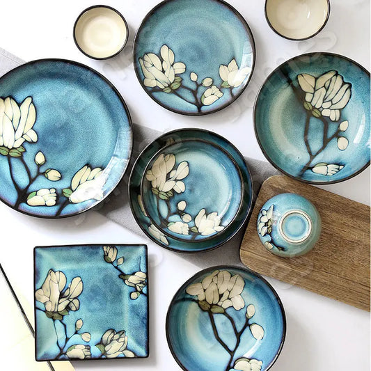 European Style Retro Ceramic Floral Pattern Plates