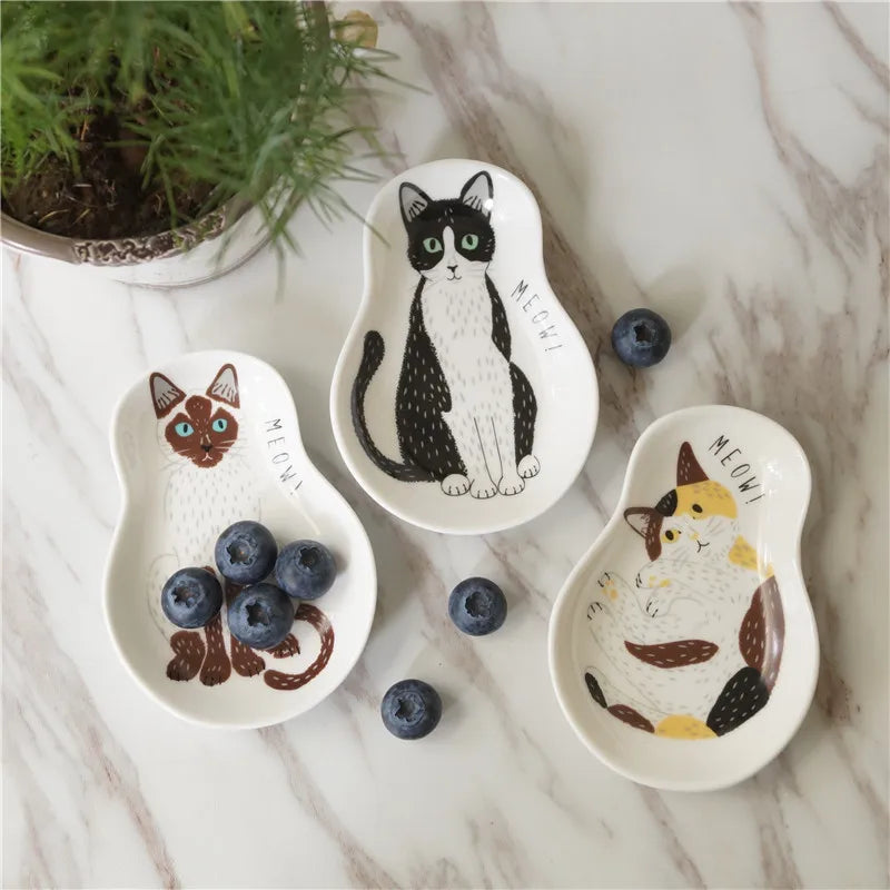 Japanese Cartoon Cat Dipping Sauce Small Dishes