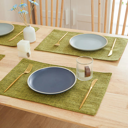 Rectangle Linen Solid Color Dining Table Mat