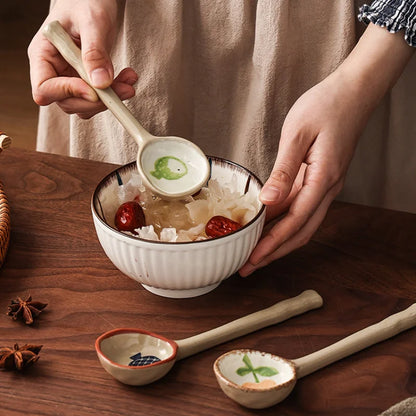 Japanese Style Stoneware Long Handle Spoons