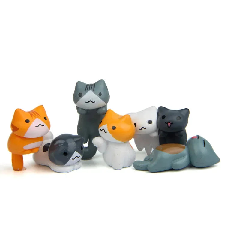 6 Pcs Cartoon Cat Home Garden Bonsai Craft