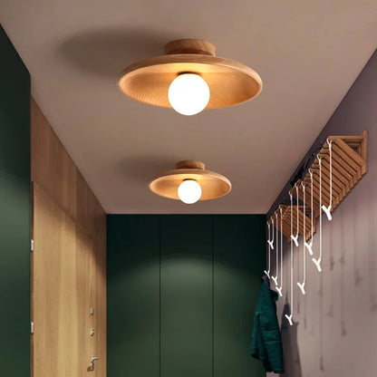 Nordic Ceiling Lamp Wooden Round Ceiling Light