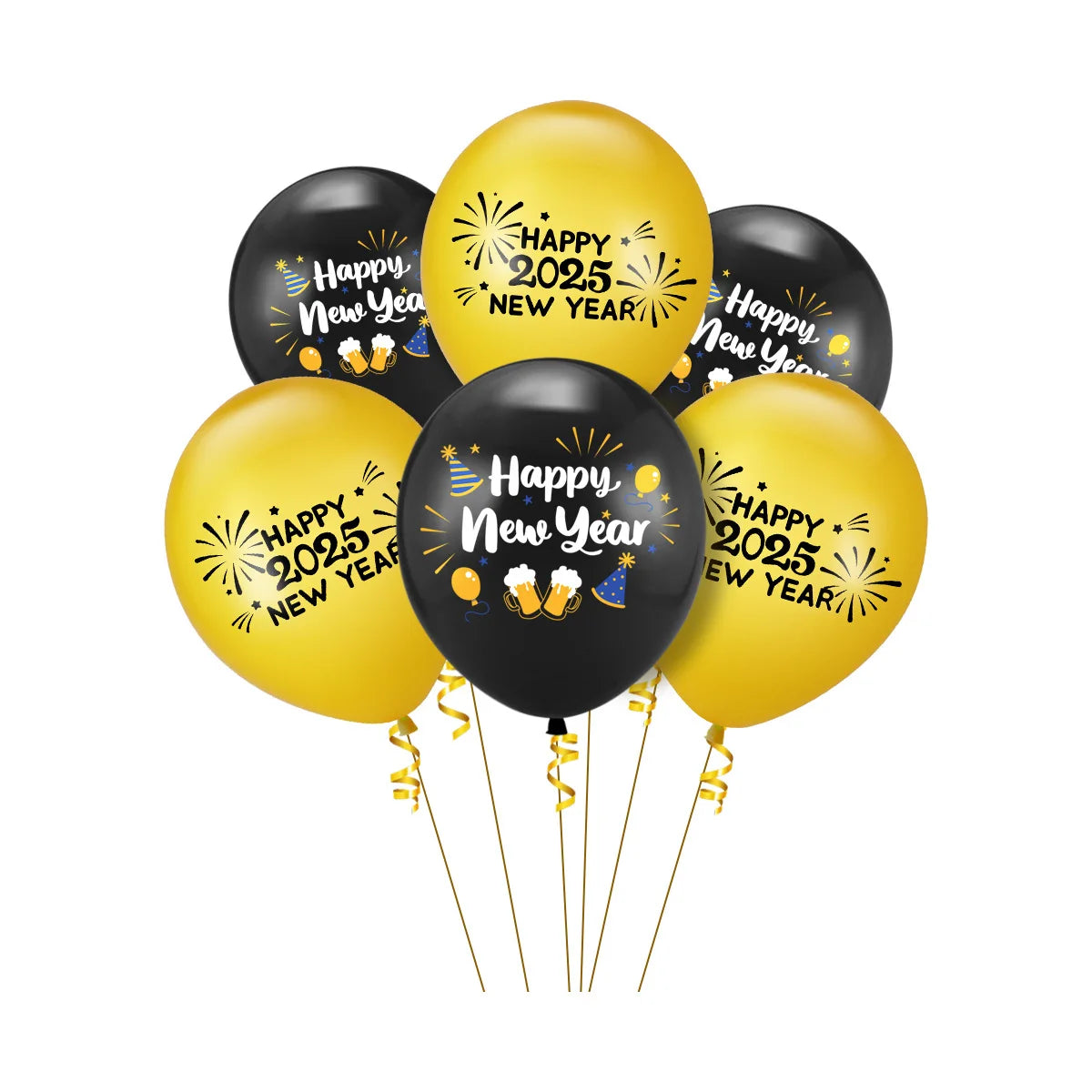 2025 New Year's Day Party Latex Balloons Happy New Year Party Decoration Happy New Year Balloon Set