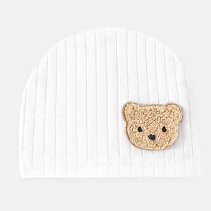 0-3 months Cartoon Bear Boneless Muslin Baby Hat