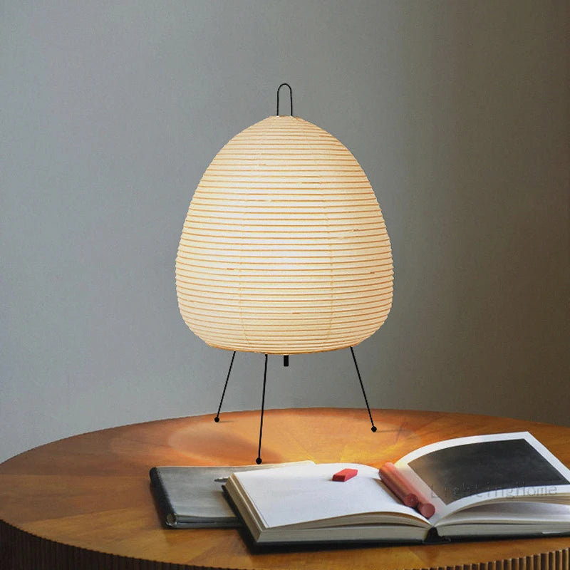 Japanese Design Akari Wabi-sabi Yong Printed Rice Paper Table Lamp