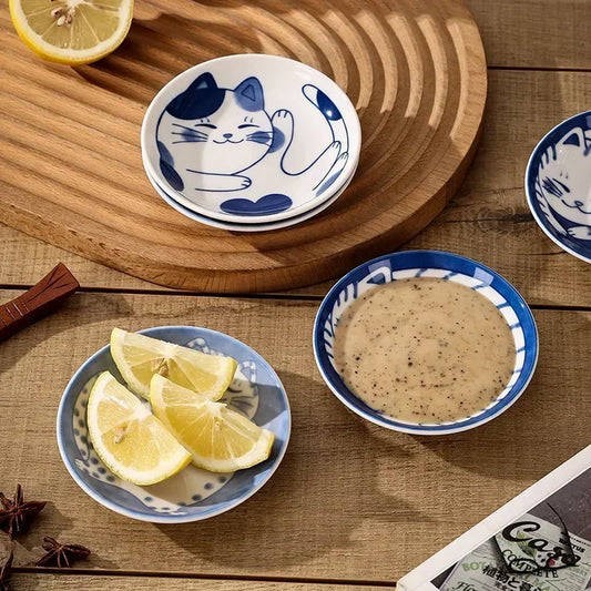 Japanese Style Cat Pattern Dessert Sauce Dish