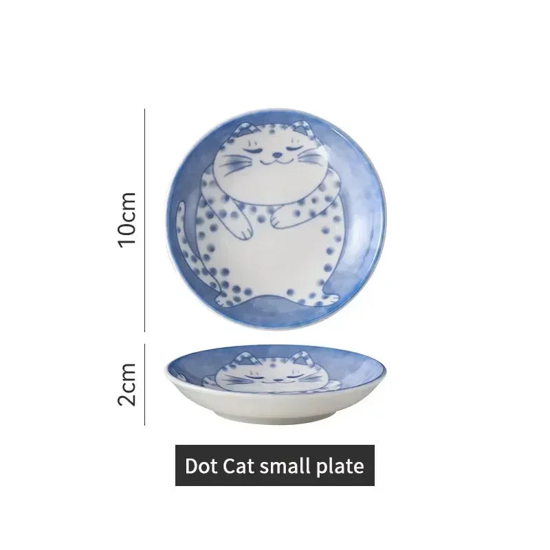 Japanese Style Cat Pattern Dessert Sauce Dish