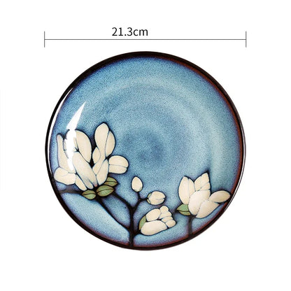 European Style Retro Ceramic Floral Pattern Plates