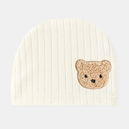 0-3 months Cartoon Bear Boneless Muslin Baby Hat