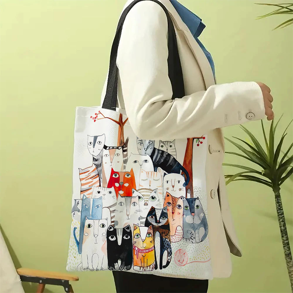 Lovely Cats Painting Tote Bag