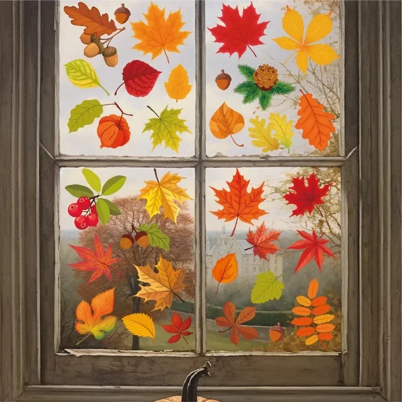 Fall Leaves Window Clings Windows Doors Decorated