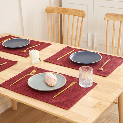 Rectangle Linen Solid Color Dining Table Mat