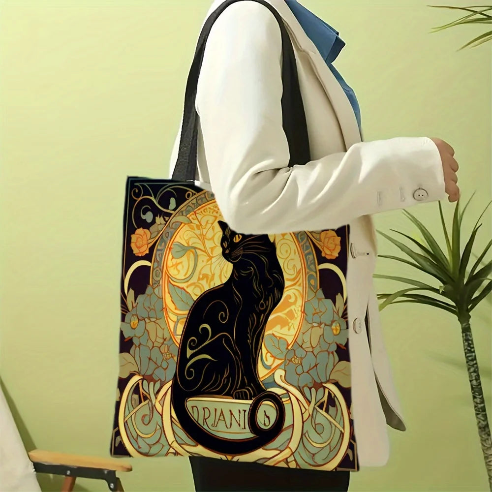 Retro Art Noble Black Cat Tote Bag