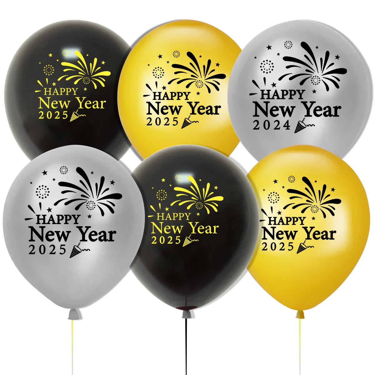 2025 New Year's Day Party Latex Balloons Happy New Year Party Decoration Happy New Year Balloon Set