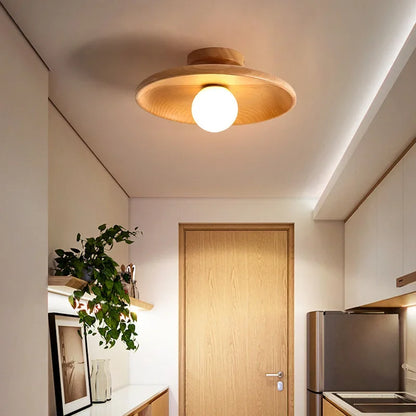 Nordic Ceiling Lamp Wooden Round Ceiling Light