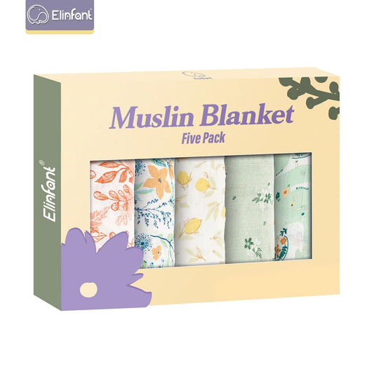 5PCS 2 Layers Bamboo Cotton Muslin Baby Scarf Handkerchief