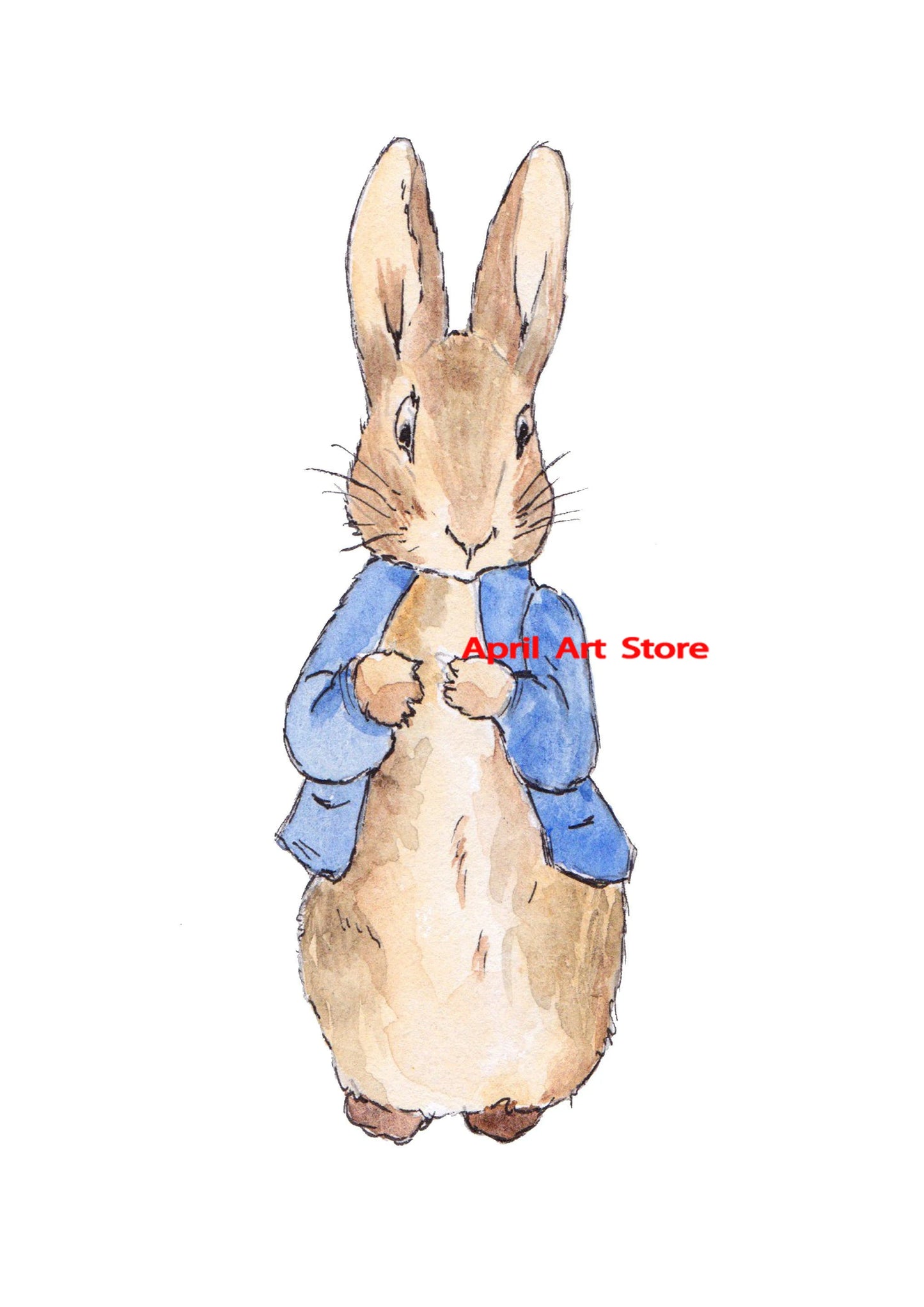 Cartoon Rabbit Bunny Nursery Print Wall Art Painting