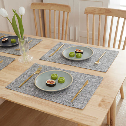 Rectangle Linen Solid Color Dining Table Mat