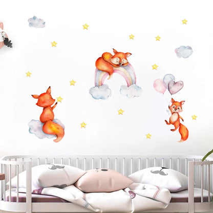 Cartoon Sheep Clouds Stars Moon Nursery Wall Decals Removable DIY Vinyl Wall Stickers Kids Baby Room Interior Home Decoration